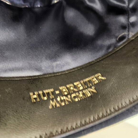German Adalbert Breiter Black Trilby Felt Hat Stitched Cord Munchen - Picture 8 of 10